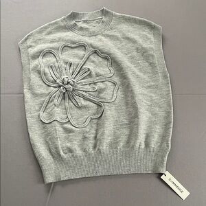 Commense Sweater with Floral Accent